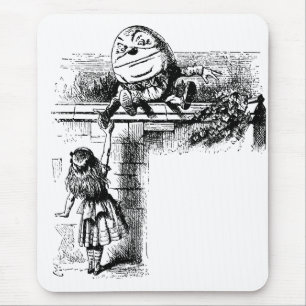 Vintage Alice in Wonderland, Humpty Dumpty on Wall Mouse Mat