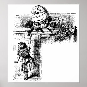 Vintage Alice in Wonderland, Humpty Dumpty on Wall Poster