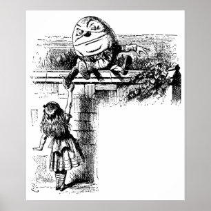 Vintage Alice in Wonderland, Humpty Dumpty on Wall Poster