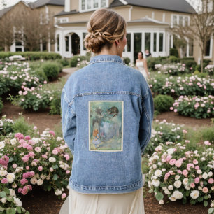 Vintage Alice In Wonderland Illustration Denim Jacket