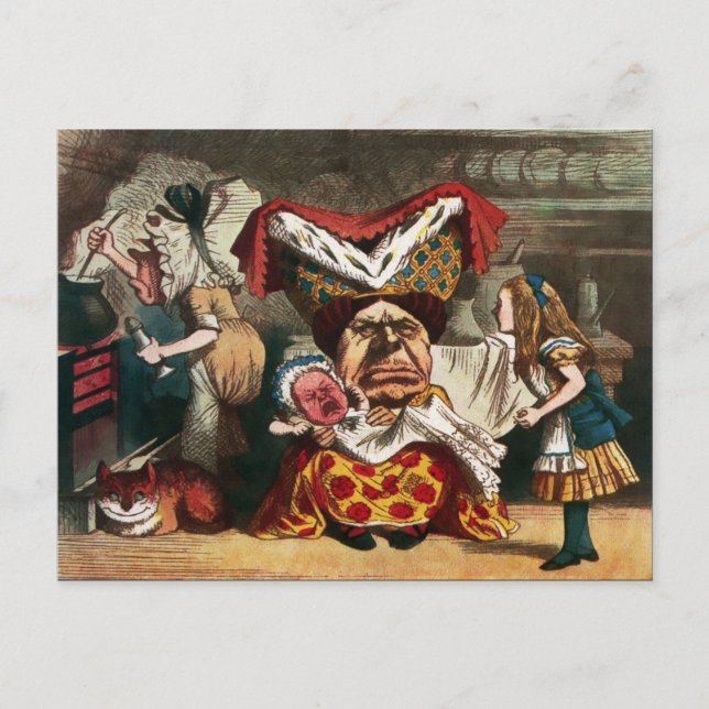 Vintage Alice in Wonderland Illustration Postcard (Front)