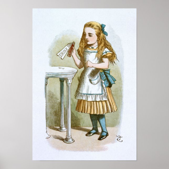 Vintage Alice in Wonderland Illustration Poster (Front)