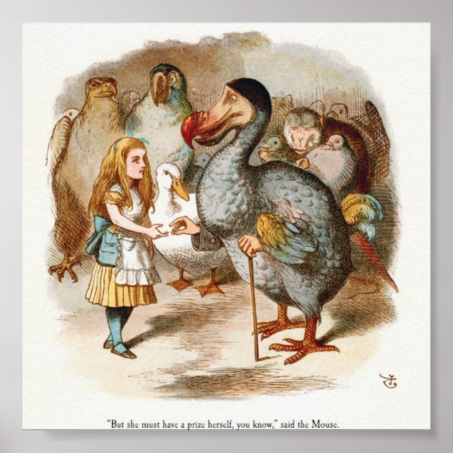 Vintage Alice in Wonderland Illustration Poster (Front)