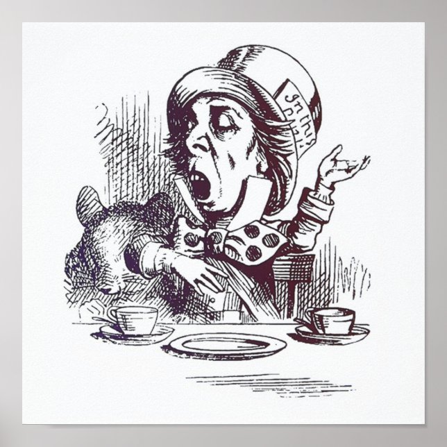 Vintage Alice in Wonderland Illustration Poster (Front)