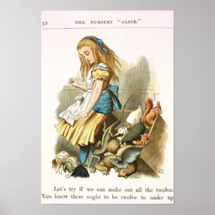 Vintage Alice in Wonderland Illustration Poster