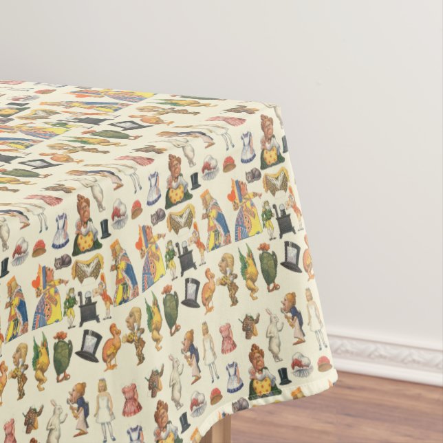 Vintage Alice in Wonderland Image in pattern Tablecloth (In Situ)