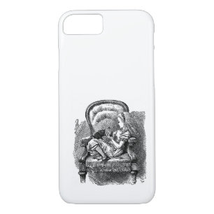 Vintage Alice in Wonderland in chair book drawing iPhone 8/7 Case