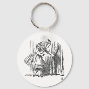 Vintage Alice in Wonderland looking for the door Key Ring