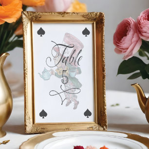 Vintage Alice in Wonderland Mad Hatter Character Table Number