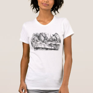 Vintage Alice in Wonderland Mad Hatter rabbit tea T-Shirt