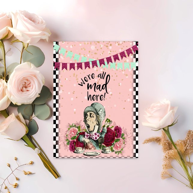 Vintage Alice in Wonderland Mad Hatter Tea Party Card (Creator Uploaded)