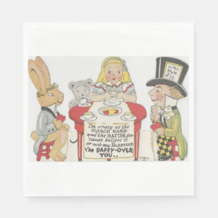 Vintage Alice In Wonderland Mad Tea Party Napkin