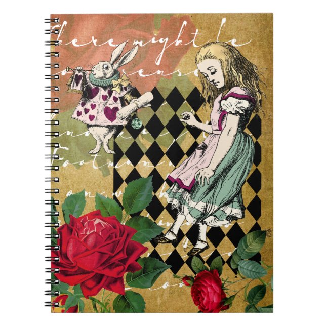 Vintage Alice in Wonderland  Notebook (Front)