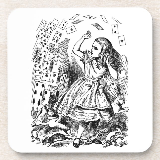 Vintage Alice in Wonderland, Playing Cards Flying Coaster (Front)