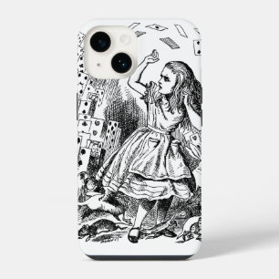 Vintage Alice in Wonderland, Playing Cards Flying iPhone 14 Case