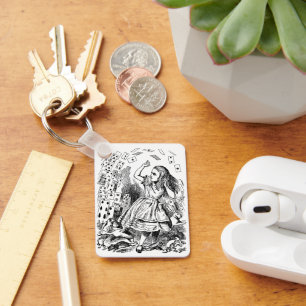 Vintage Alice in Wonderland, Playing Cards Flying Key Ring