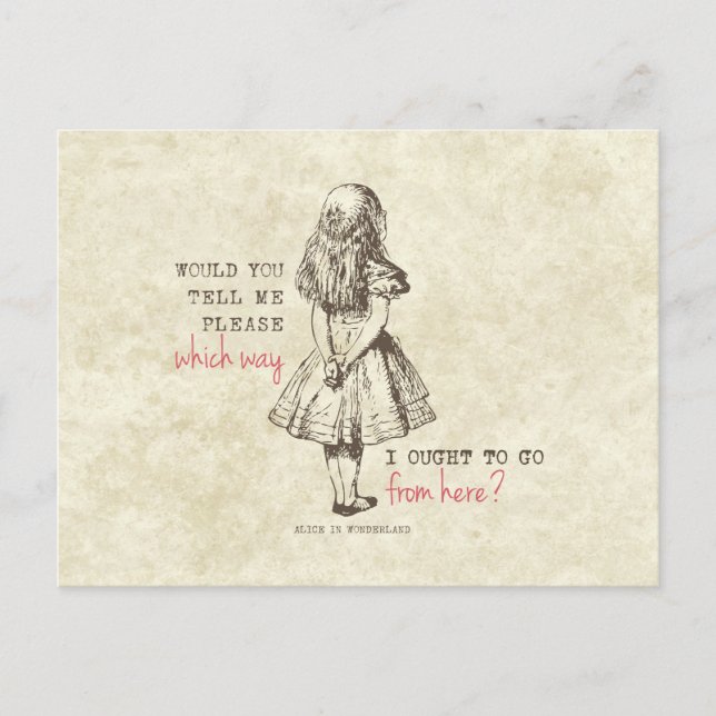 Vintage Alice in Wonderland Postcard (Front)