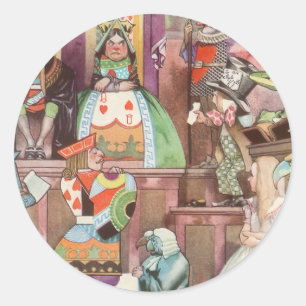 Vintage Alice in Wonderland, Queen of Hearts Classic Round Sticker