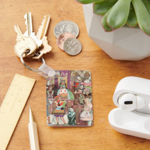 Vintage Alice in Wonderland, Queen of Hearts Key Ring