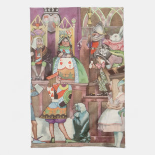 Vintage Alice in Wonderland, Queen of Hearts Tea Towel
