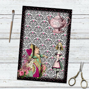 Vintage Alice in Wonderland Queen of Hearts Teapot Tissue Paper