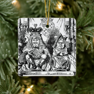 Vintage Alice in Wonderland, Queen of Hearts Trial Ceramic Ornament