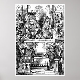Vintage Alice in Wonderland, Queen of Hearts Trial Poster
