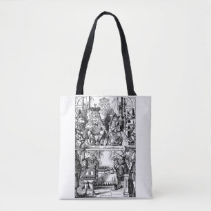 Vintage Alice in Wonderland, Queen of Hearts Trial Tote Bag
