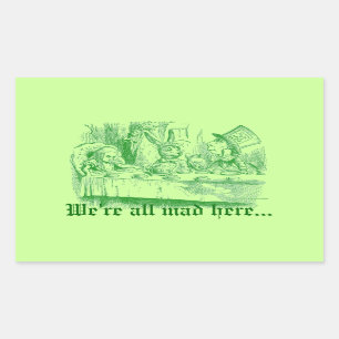 Vintage Alice in Wonderland Rectangular Sticker