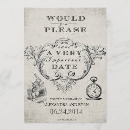 Vintage Alice in Wonderland Save the Date