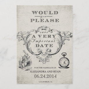 Vintage Alice in Wonderland Save the Date