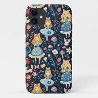 Vintage Alice in Wonderland Seamless Pattern 
