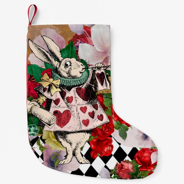 Vintage Alice in Wonderland Small Christmas Stocking (Front)