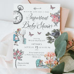 Vintage Alice In Wonderland Storybook Baby Shower Invitation<br><div class="desc">Invite your guests to your very important date with our beautifully designed vintage Alice in Wonderland-themed baby shower invitation. Perfect for an Alice in Wonderland-themed baby shower party. Design features a mix of our own hand-drawn original florals and artwork. We've meticulously restored the iconic Alice in Wonderland vintage illustrations by...</div>