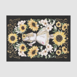 Vintage Alice in Wonderland Sunflowers Drink Me Tissue Paper