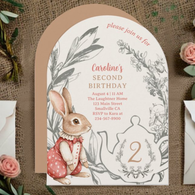 Vintage Alice in Wonderland Tea 2nd Birthday  Invitation (Creator Uploaded)