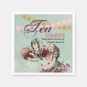 Vintage Alice In Wonderland Tea Party BABY SHOWER Napkin