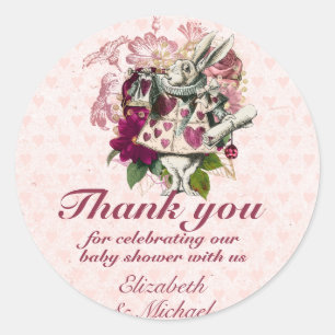 Vintage Alice in Wonderland Tea Party Custom Party Classic Round Sticker