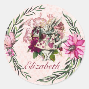 Vintage Alice in Wonderland Tea Party Custom Party Classic Round Sticker