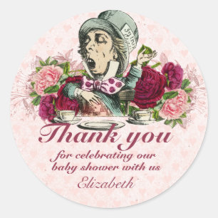 Vintage Alice in Wonderland Tea Party Custom Party Classic Round Sticker
