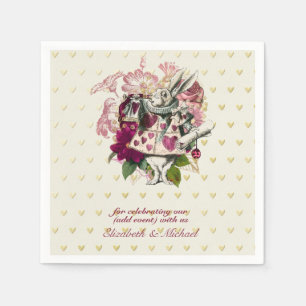Vintage Alice in Wonderland Tea Party Custom Party Napkin