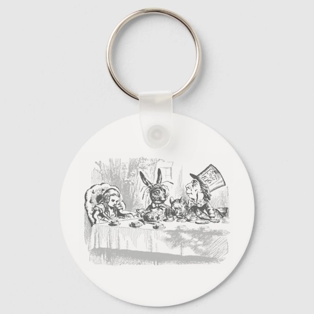 Vintage Alice in Wonderland Tea Party Keychain (Front)