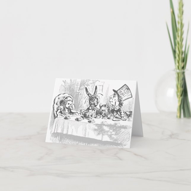 Vintage Alice in Wonderland Tea Party Note Cards (Front)