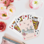 Vintage Alice in Wonderland Tea Party Playing Card<br><div class="desc">Beautifully designed vintage Alice in Wonderland-themed save-the-date playing cards. Perfect for an Alice in Wonderland-themed wedding. We've meticulously restored the iconic Alice in Wonderland vintage tea party table & character illustrations by hand sketching them and bring them to life with beautiful watercolor undertones. The playing cards are designed like a...</div>