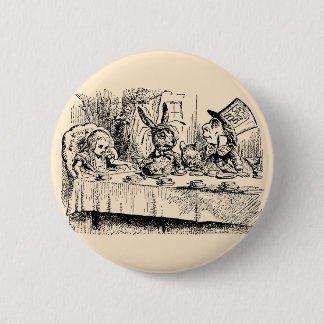 Vintage Alice in Wonderland, Tea Party Scene 6 Cm Round Badge