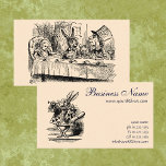 Vintage Alice in Wonderland, Tea Party Scene Business Card<br><div class="desc">Vintage illustration black and white Victorian Era fairy tales and nursery rhymes story image by Sir John Tenniel in Lewis Carroll's book Alice's Adventures in Wonderland, 1865. Alice becomes a guest at a "mad" tea party along with the March Hare, the Hatter, and a sleeping Dormouse. The other characters give...</div>