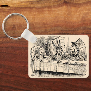 Vintage Alice in Wonderland, Tea Party Scene Key Ring