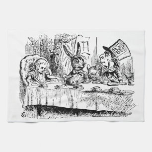 Vintage Alice in Wonderland, Tea Party Scene Towel