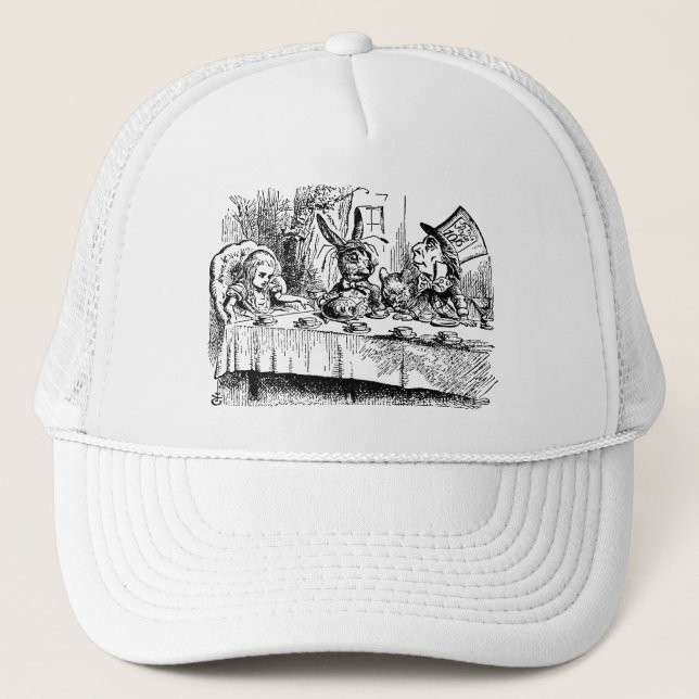 Vintage Alice in Wonderland, Tea Party Scene Trucker Hat (Front)