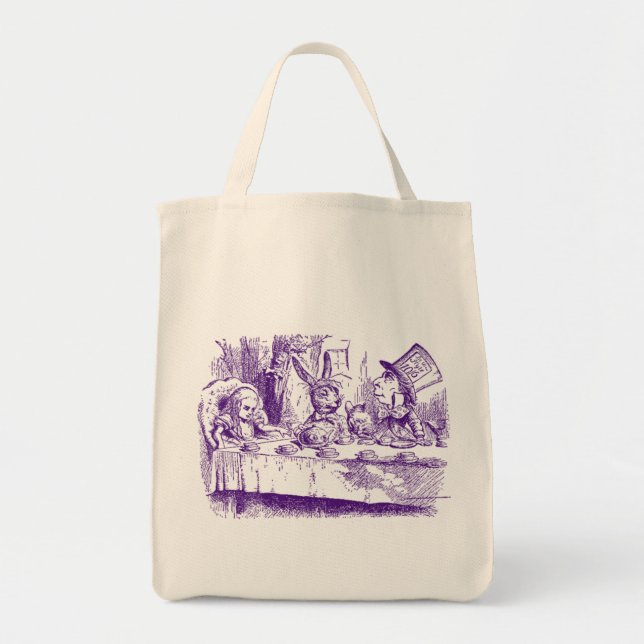 Vintage Alice in Wonderland Tea Party Tote Bag (Front)